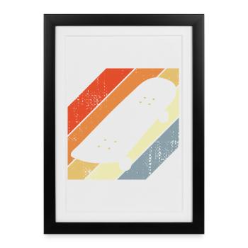 Skateboard Sketch - Framed poster (27 × 37 cm) - black - Front