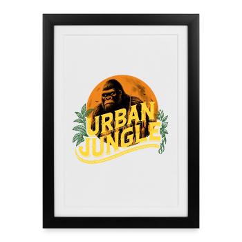 Urban Jungle Logo Couleur - Affiche encadrée (27 × 37 cm) - noir - Devant