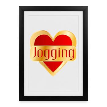LAUFEN JOGGING HERZ - Gerahmtes Poster (27 × 37 cm) - Schwarz - Vorne