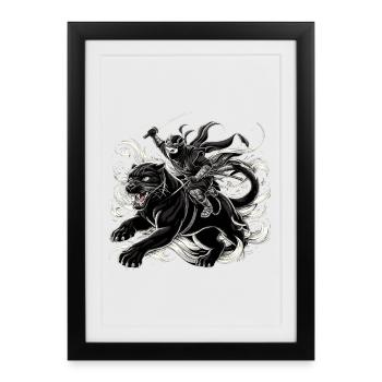 Ninja Jaguar Ninjato Gift - Framed poster (27 × 37 cm) - black - Front