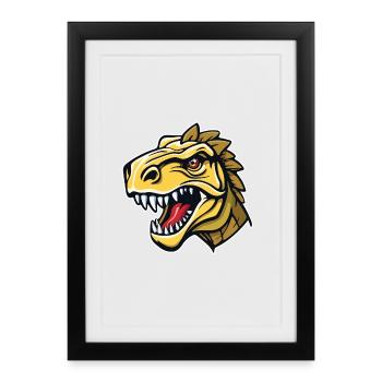 Illustration d’un rapace à l’allure dangereuse - Affiche encadrée (27 × 37 cm) - noir - Devant