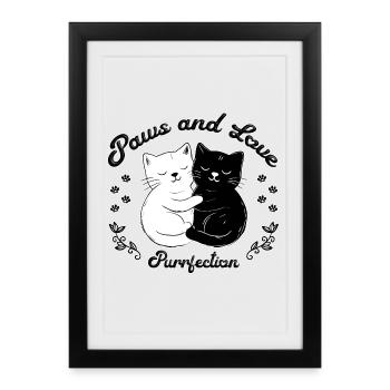 Paws & Love – Simply Schnurrfekt - Framed poster (27 × 37 cm) - black - Front
