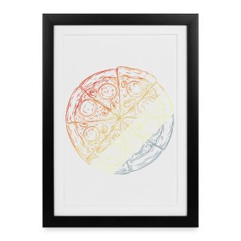 Vintage Pizza Sketch - Framed poster (27 × 37 cm) - black - Front