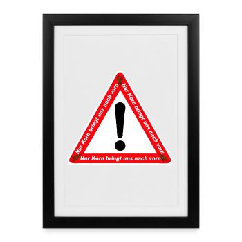 Grain , Fête , Grain de blé ,Grain de fête Front (25) - Affiche encadrée (27 × 37 cm) - noir - Devant