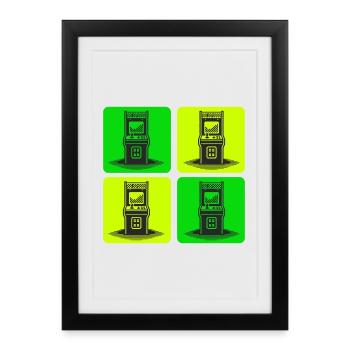 Retro Gaming Machines 80s - Framed poster (27 × 37 cm) - black - Front