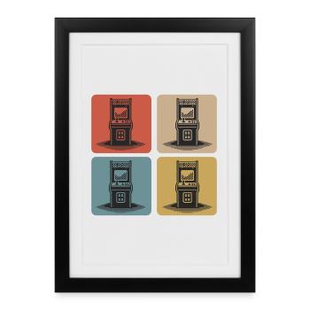 Retro Gaming Machines 80s - Framed poster (27 × 37 cm) - black - Front