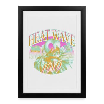 Canicule 1989 – Miami Retro Vibes - Affiche encadrée (27 × 37 cm) - noir - Devant