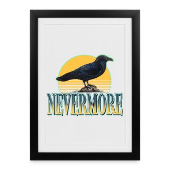 Nevermore – Corbeaux et esthétique gothique - Affiche encadrée (27 × 37 cm) - noir - Devant