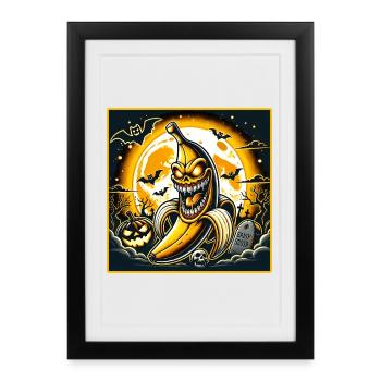 Spooky Halloween Banana - Framed poster (27 × 37 cm) - black - Front