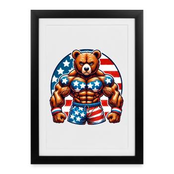 Muscle Bear États-Unis - Affiche encadrée (27 × 37 cm) - noir - Devant