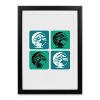 Bonsai Yin Yang - Framed poster (27 × 37 cm) - black - Front