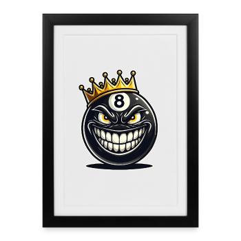 Roi du billard - Affiche encadrée (27 × 37 cm) - noir - Devant
