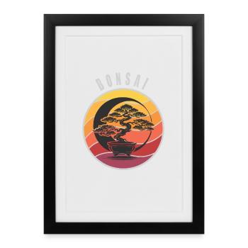 Bonsai Sunset - Framed poster (27 × 37 cm) - black - Front