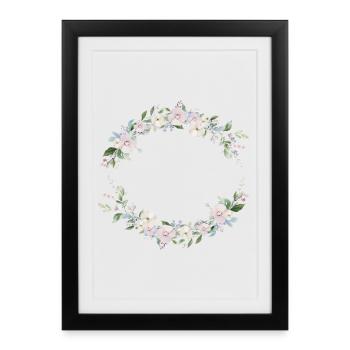 Spring Wreath - Personalizable - Framed poster (27 × 37 cm) - black - Front