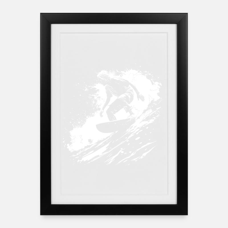 Surfing - Framed poster (27 × 37 cm) - black