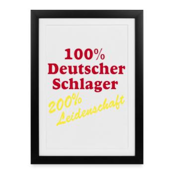 Schlager Party , Schlager Musique , Schlager 100 % - Affiche encadrée (27 × 37 cm) - noir - Devant