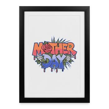 Graffiti Mother Day - Framed poster (27 × 37 cm) - black - Front