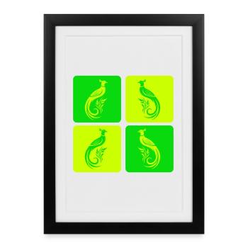Faisan élégant – la nature rencontre l’art - Affiche encadrée (27 × 37 cm) - noir - Devant