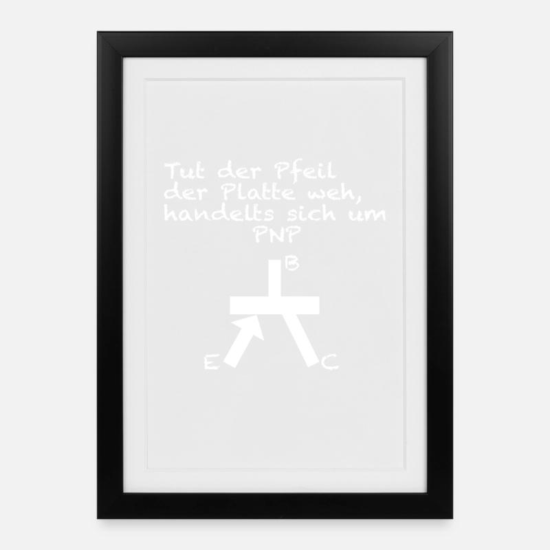 Transistor PNP Merkspruch Elektronik - Gerahmtes Poster (27 × 37 cm) - Schwarz