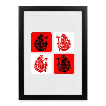 Fire brigade – courage in action - Framed poster (27 × 37 cm) - black - Front