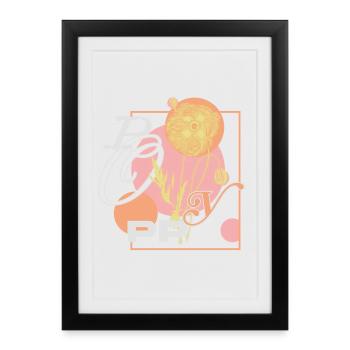 Poésie coquelicot - Affiche encadrée (27 × 37 cm) - noir - Devant