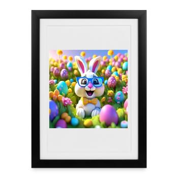 Easter, Easter, Happy Easter, Chocolate Eggs - Framed poster (27 × 37 cm) - black - Front