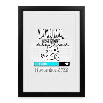 Baby lädt… Ankunft: november 2025 - Gerahmtes Poster (27 × 37 cm) - Schwarz - Vorne