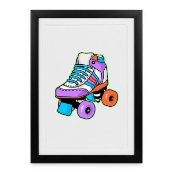 Roller Skating Skater - Framed poster (27 × 37 cm) - black - Front