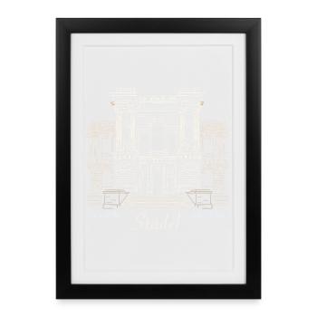 Städel Kunstmuseum Francfort-sur-le-Main Dessin à la main - Affiche encadrée (27 × 37 cm) - noir - Devant