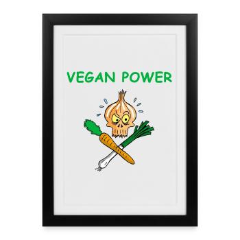 Le pouvoir des véganes - Affiche encadrée (27 × 37 cm) - noir - Devant