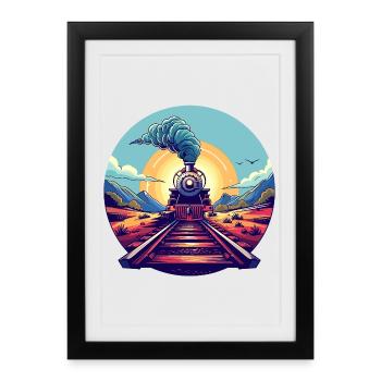 Railway Portrait - Framed poster (27 × 37 cm) - black - Front