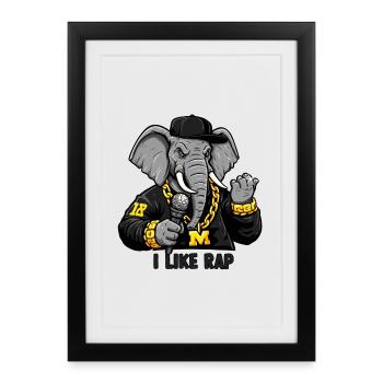 Elephant Rapper: Rap Style and Attitude! - Framed poster (27 × 37 cm) - black - Front