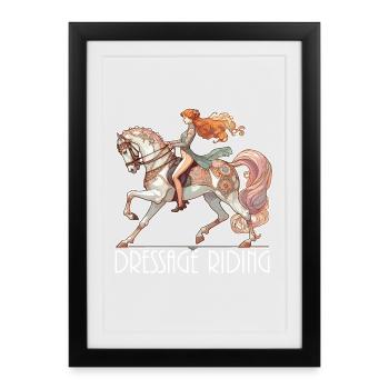 Dressage Riding Horse Noble Dynamic Gift - Framed poster (27 × 37 cm) - black - Front