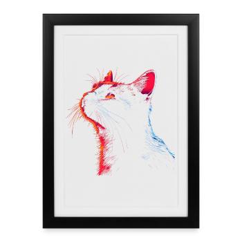 Chats Croquis Look des années 90 - Affiche encadrée (27 × 37 cm) - noir - Devant