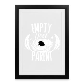 Parent de nid vide – Conception minimale des Eltern - Affiche encadrée (27 × 37 cm) - noir - Devant