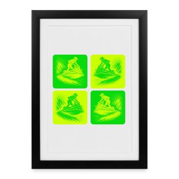 Jet Ski Action - Surfez sur la vague - Affiche encadrée (27 × 37 cm) - noir - Devant