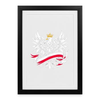 Poland Polska Eagle Flag Flag Gift - Framed poster (27 × 37 cm) - black - Front