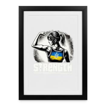 Strong Confident Woman Ukrainian Woman Gift - Framed poster (27 × 37 cm) - black - Front