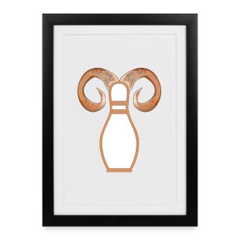 BOWLING ANNIVERSAIRE ZODIAC BOWLING - Affiche encadrée (27 × 37 cm) - noir - Devant