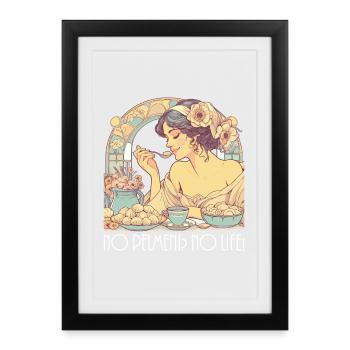 No Pelmeni No Life Woman Art Nouveau Gift - Framed poster (27 × 37 cm) - black - Front