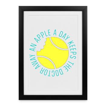 Tennis Is Healthy, Tennis Fun hoodie - Framed poster (27 × 37 cm) - black - Front