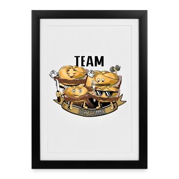 L’équipe Leberkassemmel – Snack Squad ! - Affiche encadrée (27 × 37 cm) - noir - Devant
