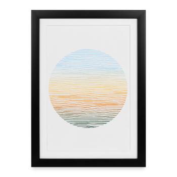 Aventure Abenteuer Illustration - Affiche encadrée (27 × 37 cm) - noir - Devant