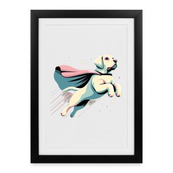 Super Dog Labrador Retriever Labi Labbi Gift - Framed poster (27 × 37 cm) - black - Front