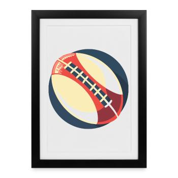 Graphique du ballon de rugby - Affiche encadrée (27 × 37 cm) - noir - Devant