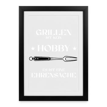 Les grillades ne sont pas un passe-temps Grill Grillmeister BBQ - Affiche encadrée (27 × 37 cm) - noir - Devant