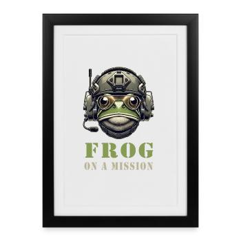 Military frog in action - Framed poster (27 × 37 cm) - black - Front
