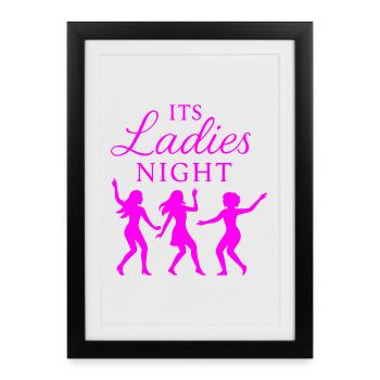 It's Ladies Night - Bachelorette Party - Framed poster (27 × 37 cm) - black - Front