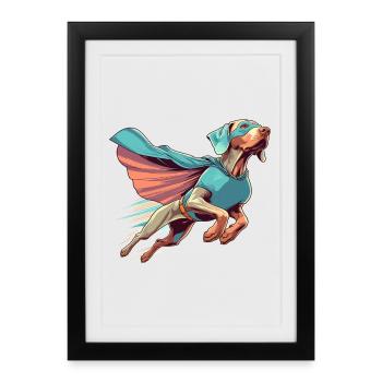Super chien braque de Weimar Weimi Cape Cadeau - Affiche encadrée (27 × 37 cm) - noir - Devant