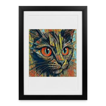 Colorful Cat's Eyes ART - Framed poster (27 × 37 cm) - black - Front